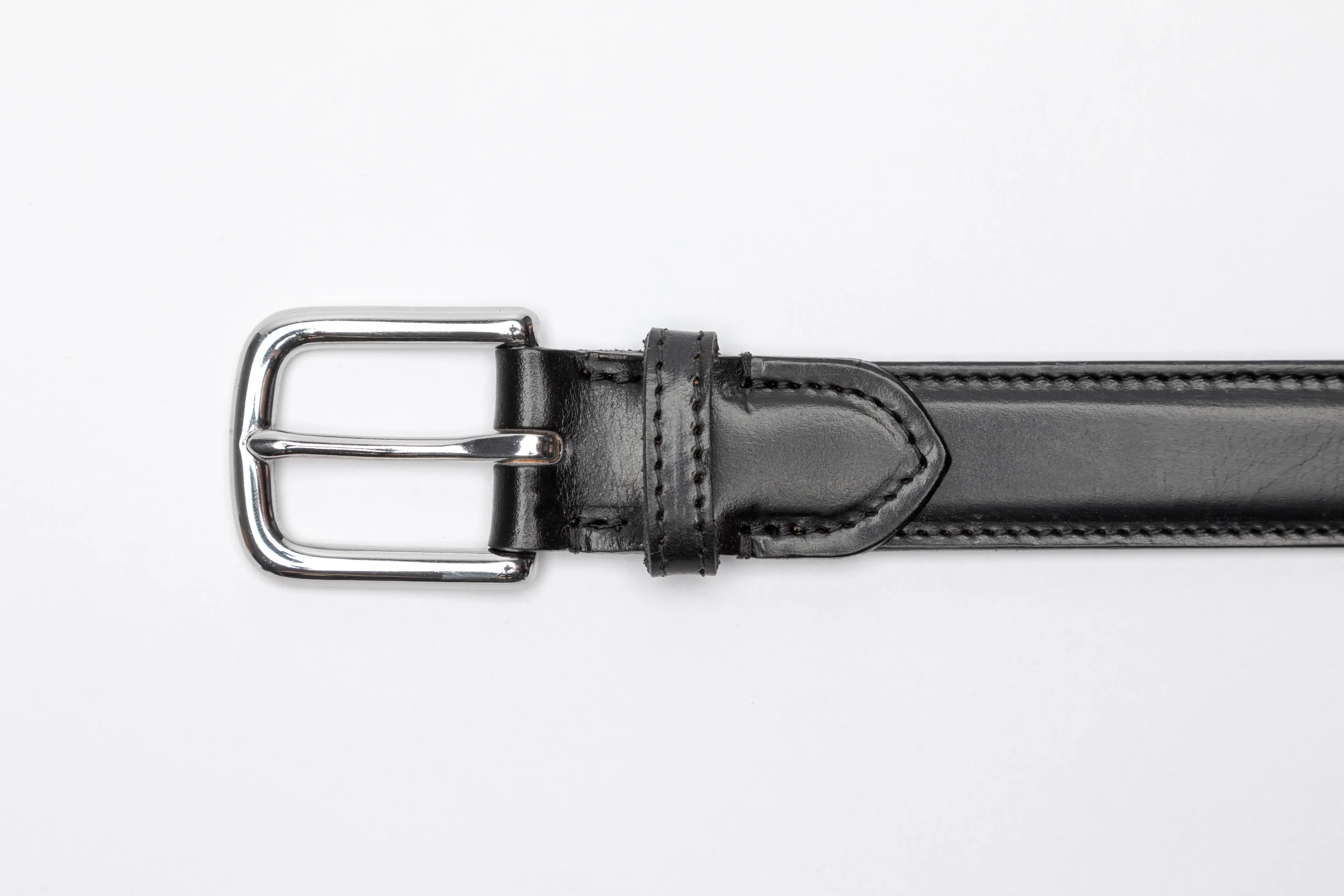 Self-Lined Padded Bridle Belt in Bridle Black - Beorma Leather Company