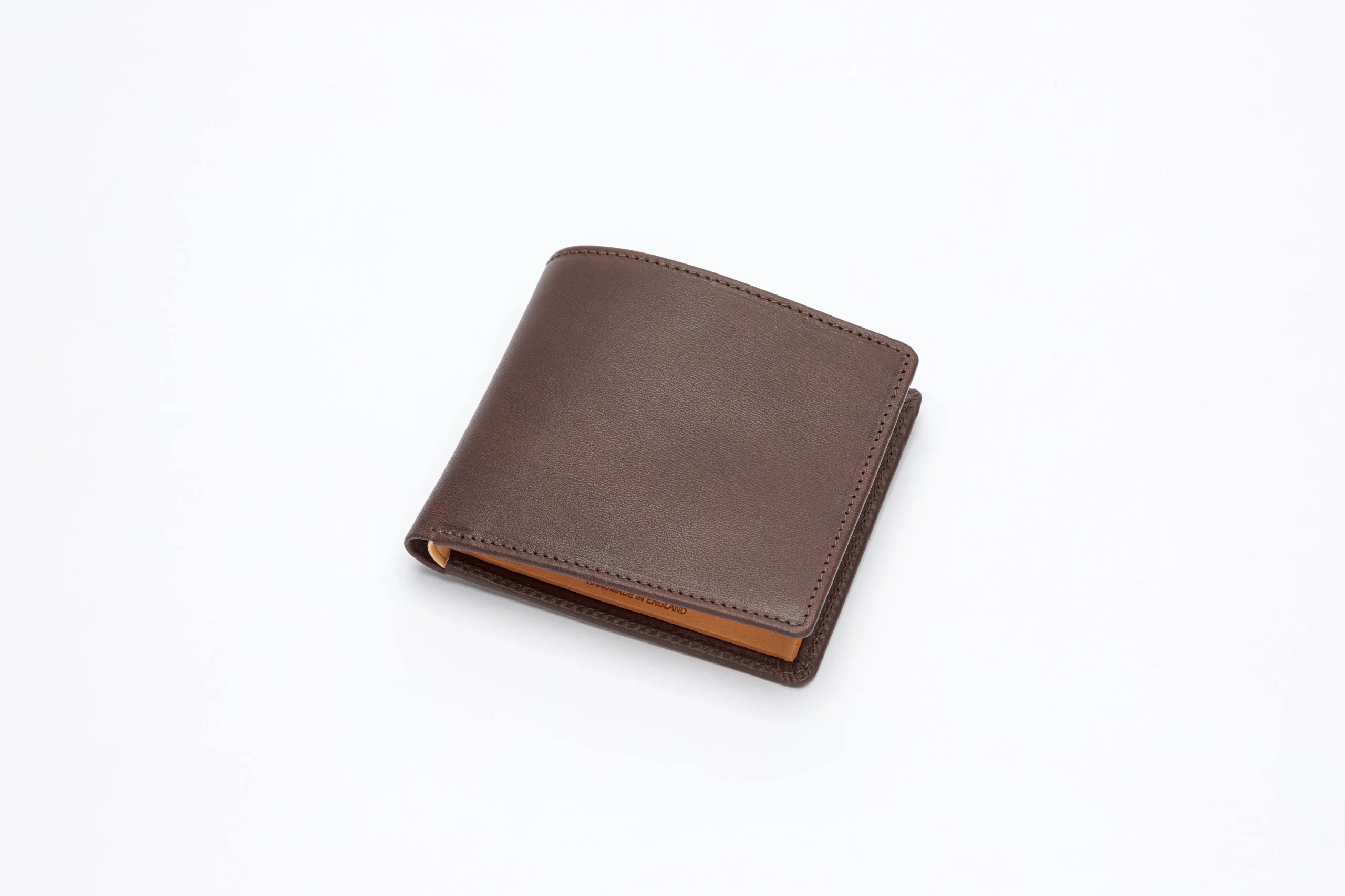 The Regent Bi-Fold Leather Wallet in Badalassi - Nofin Castagno/Bone ...
