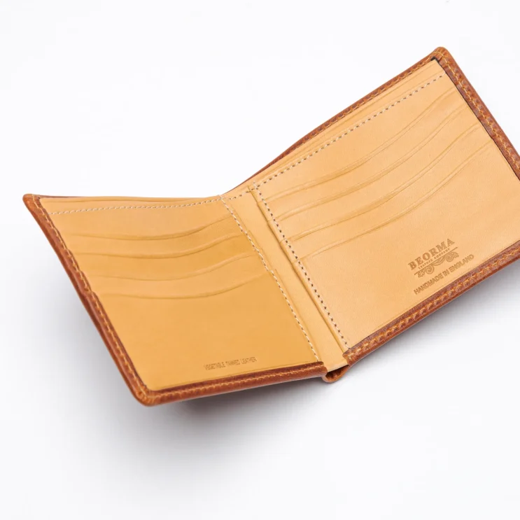 The Regent Bi-Fold Wallet in Badalassi - Wax/Nofin Olmo/Bone open