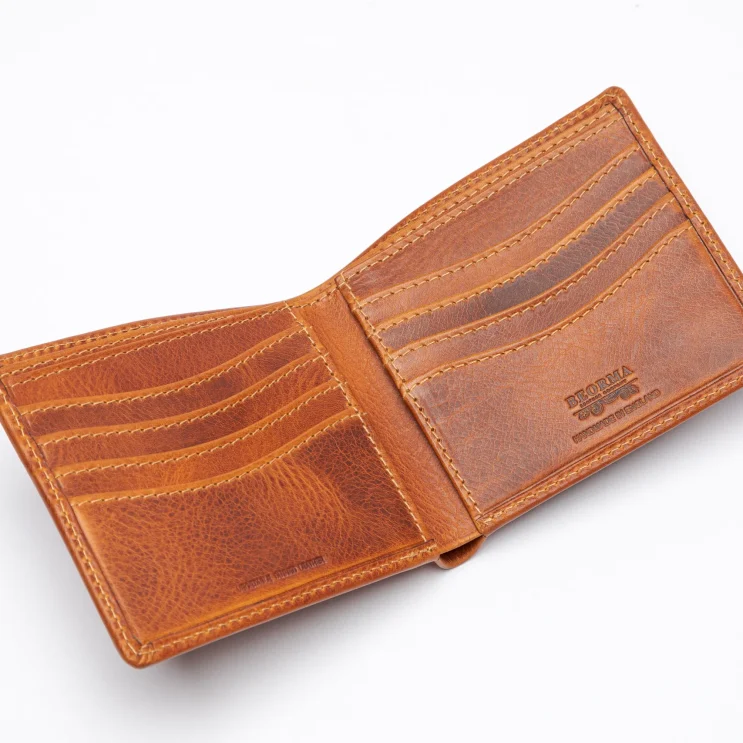 The Regent Bi-Fold Wallet in Badalassi - Wax Olmo open
