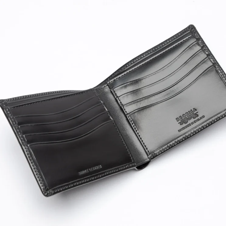 The Regent Bi-Fold Wallet in Bridle Black open
