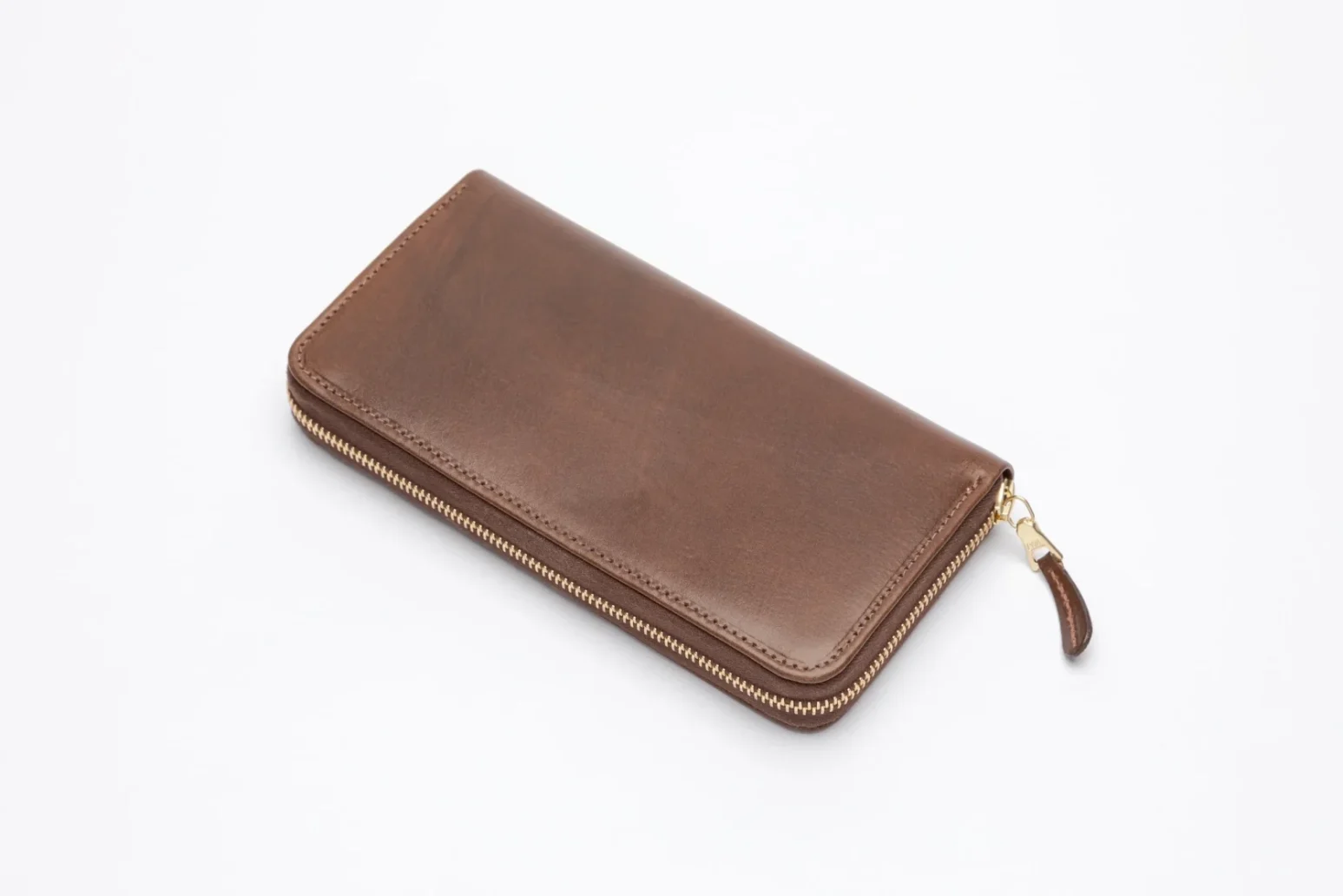 The Ascot Zip Round Purse in Vintage Conker/Natural