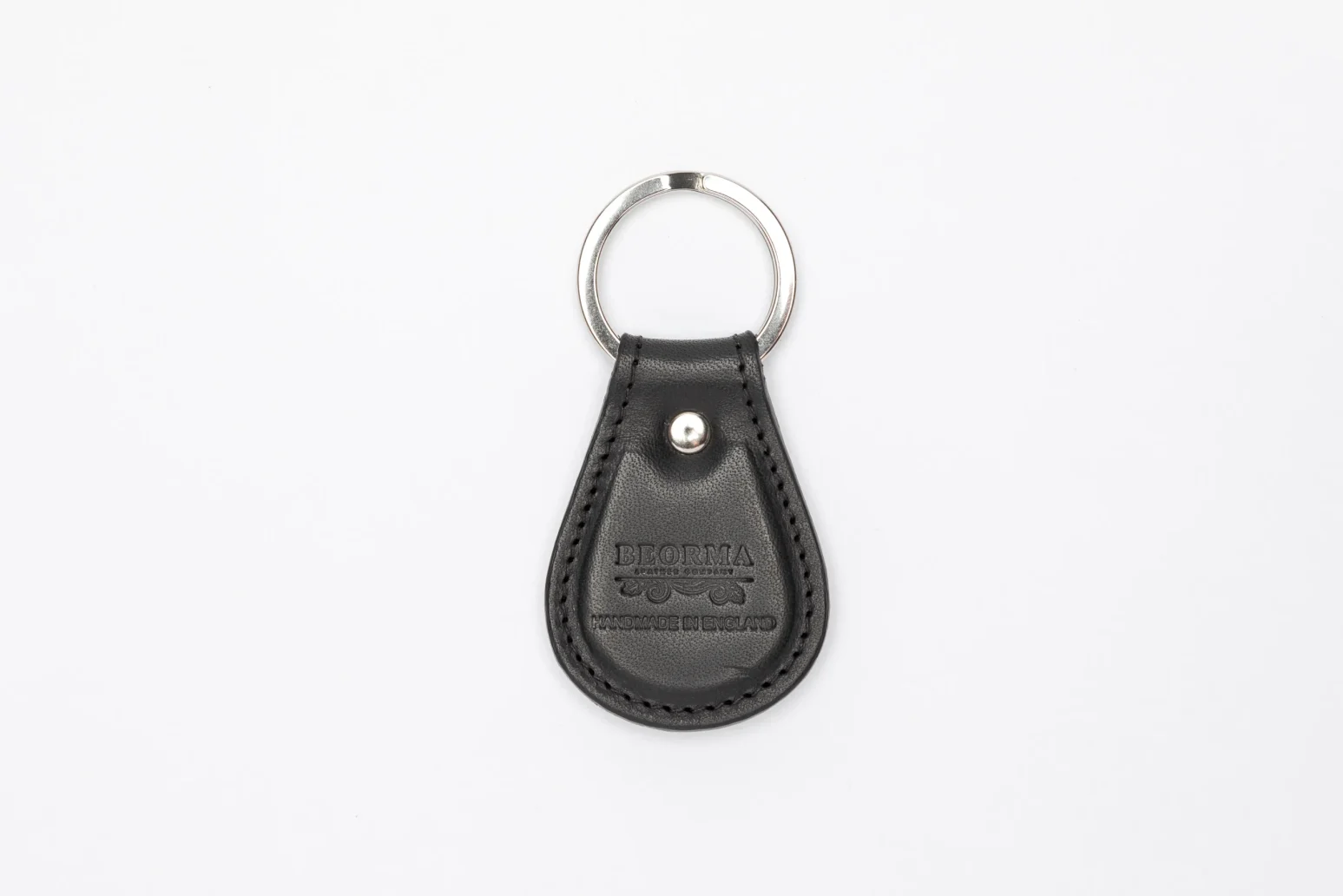 Leather Key Fob in Badalassi - Nofin Nero