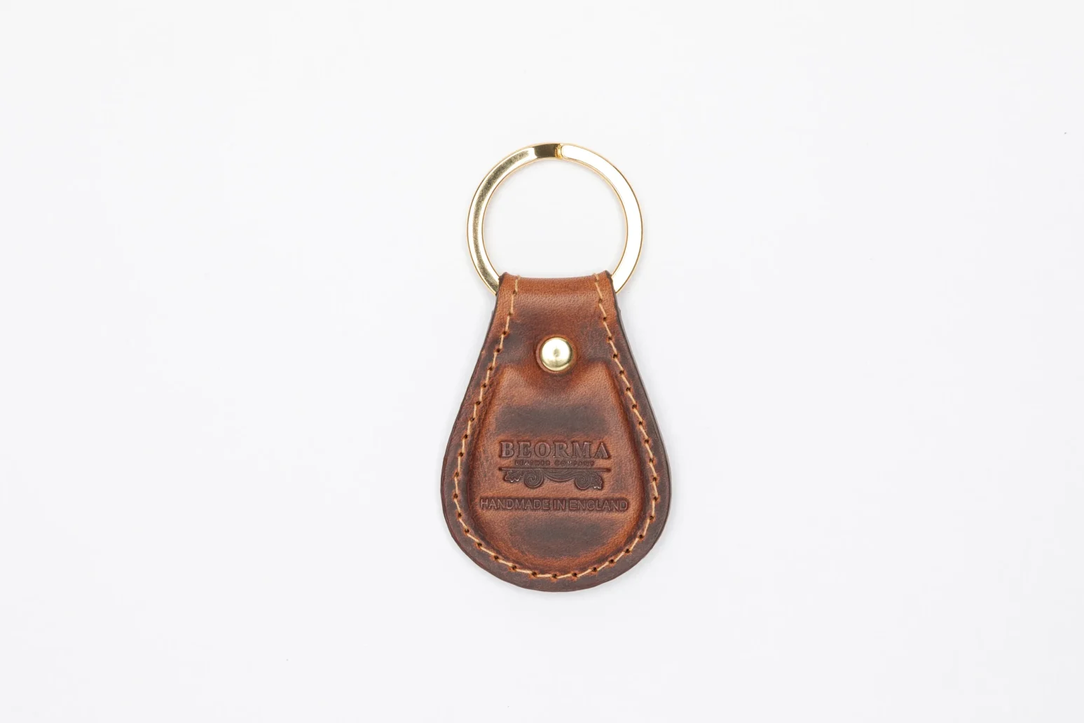 Leather Key Fob in Badalassi - Wax Cognac