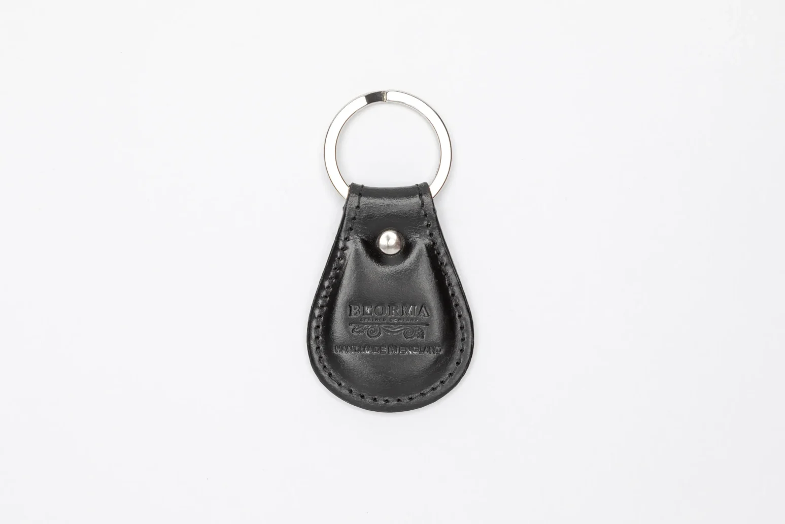 Leather Key Fob in Bridle Black