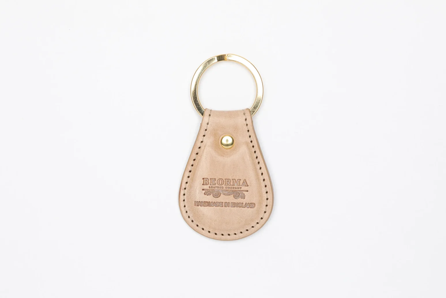 Leather Key Fob in Vintage Natural