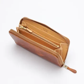 The Ascot Zip Round Purse opened to show internal pockets