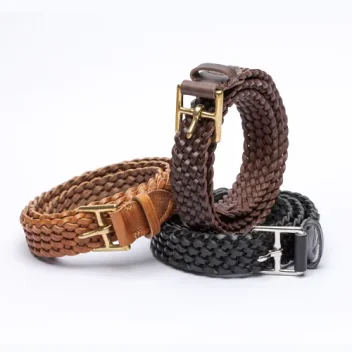 Collection of three Basket Weave Plait Belts in Full Grain Vegetable Tanned Leather