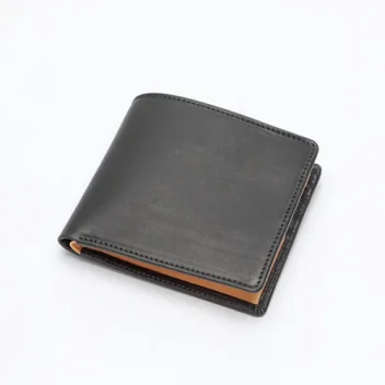 The Regent Bi-Fold Leather Wallet in Badalassi - Nofin Nero/Bone