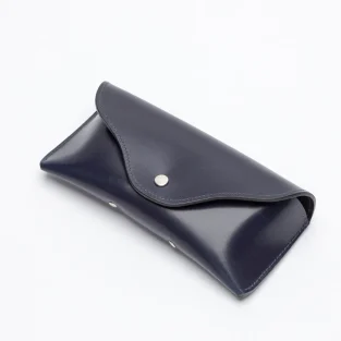 Leather Sunglasses Case in Bridle Navy