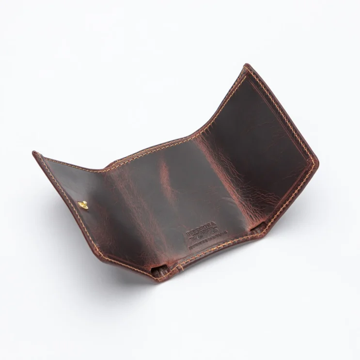 The Kingscote 3-Fold Wallet in Badalassi - Wax Tobacco open