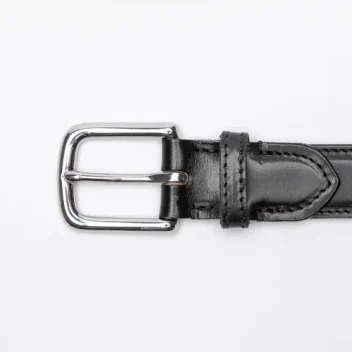 Self-Lined Padded Bridle Belt in Bridle Black