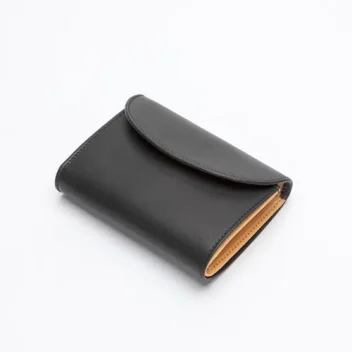 The Wentworth 3-Fold Leather Purse in Badalassi - Nofin Nero/Bone