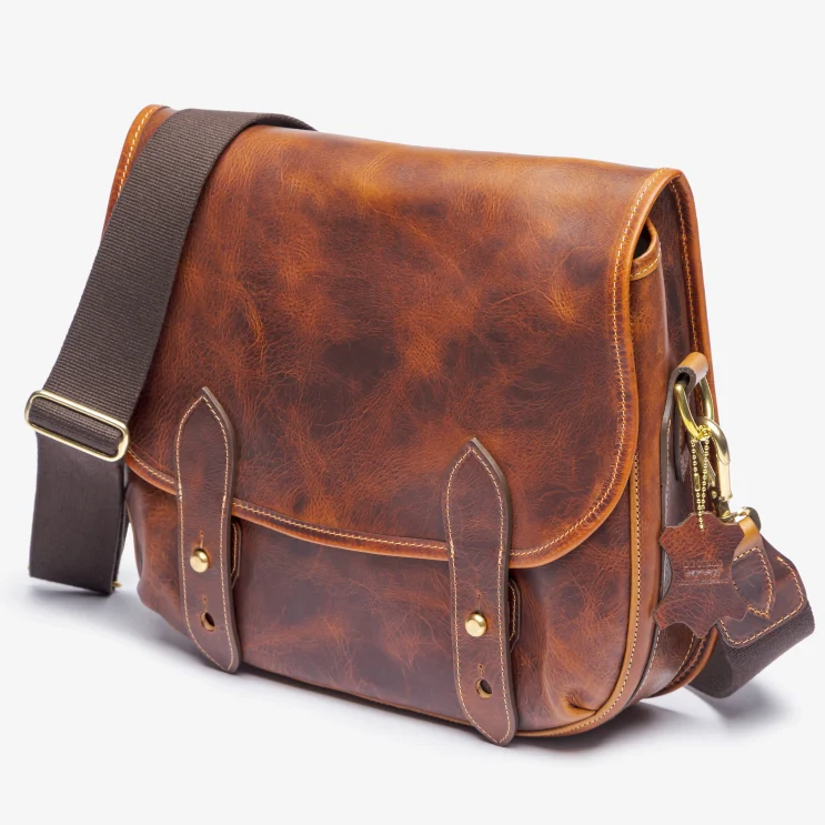 The Clifton Messenger Bag in Badalassi - Wax Cognac with strap