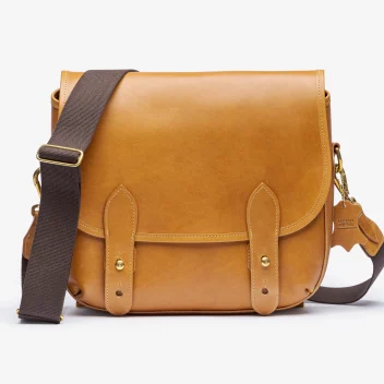 The Clifton Messenger Bag in Red Rum Tan