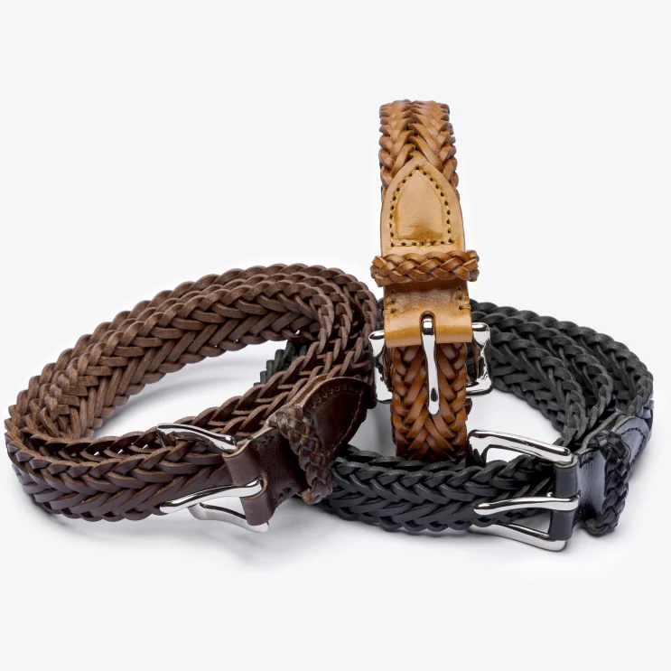 Herringbone Plaited Belt collection coiled belts