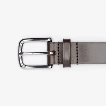 Unlined Bridle Belt With Veined Edge In Bridle Dark Brown